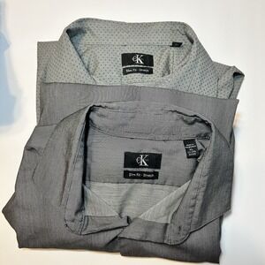 Bundle Of Calvin Klein Slim Fit Non Iron Mens Size 17.5 32/33 XL‎ Cotton Shirts